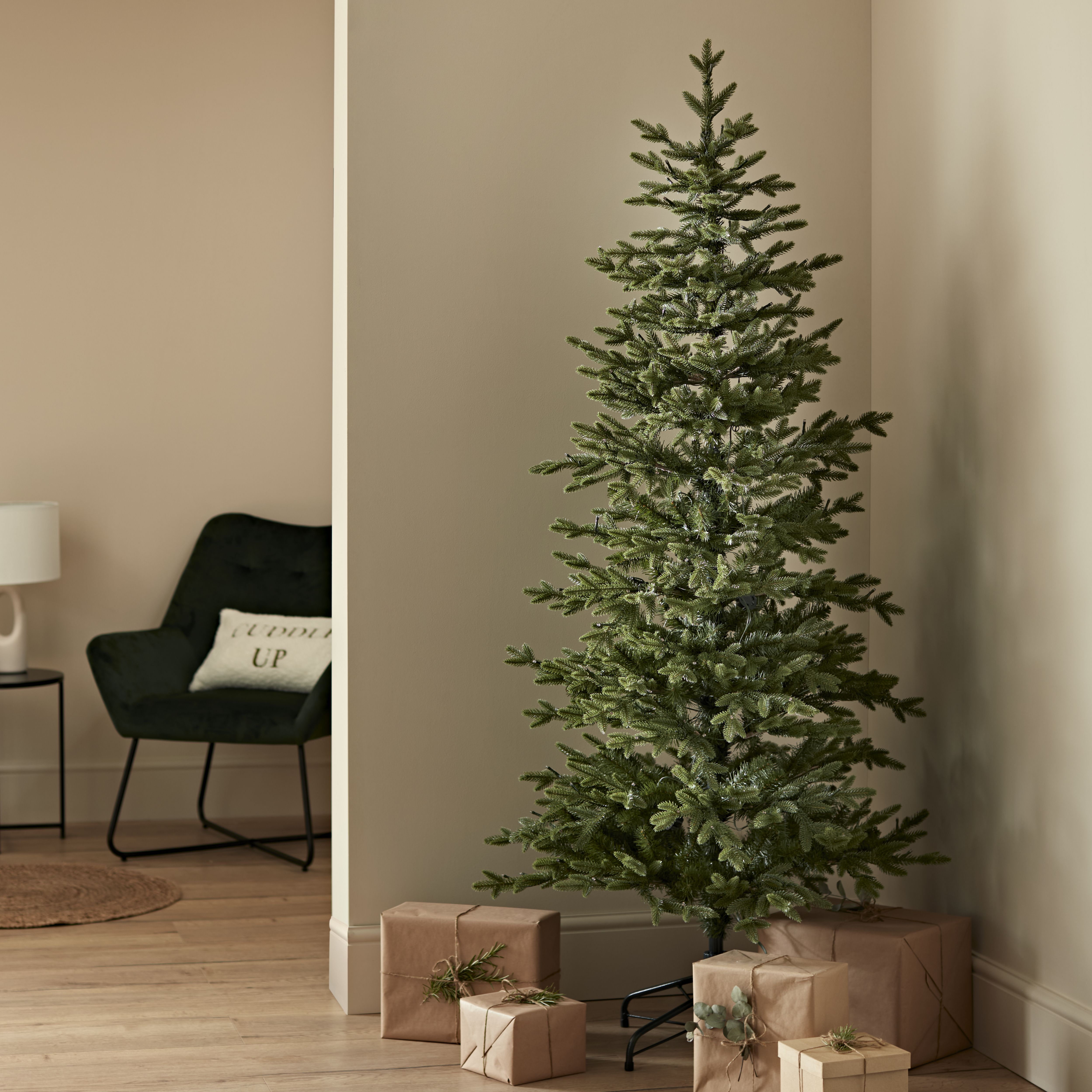 6ft Slim Thetford Warm white LED Pre-lit Artificial Christmas tree - Green