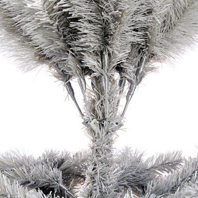 6ft Tula Snow effect Silver effect Snow tipped effect Hinged Full Artificial Christmas tree