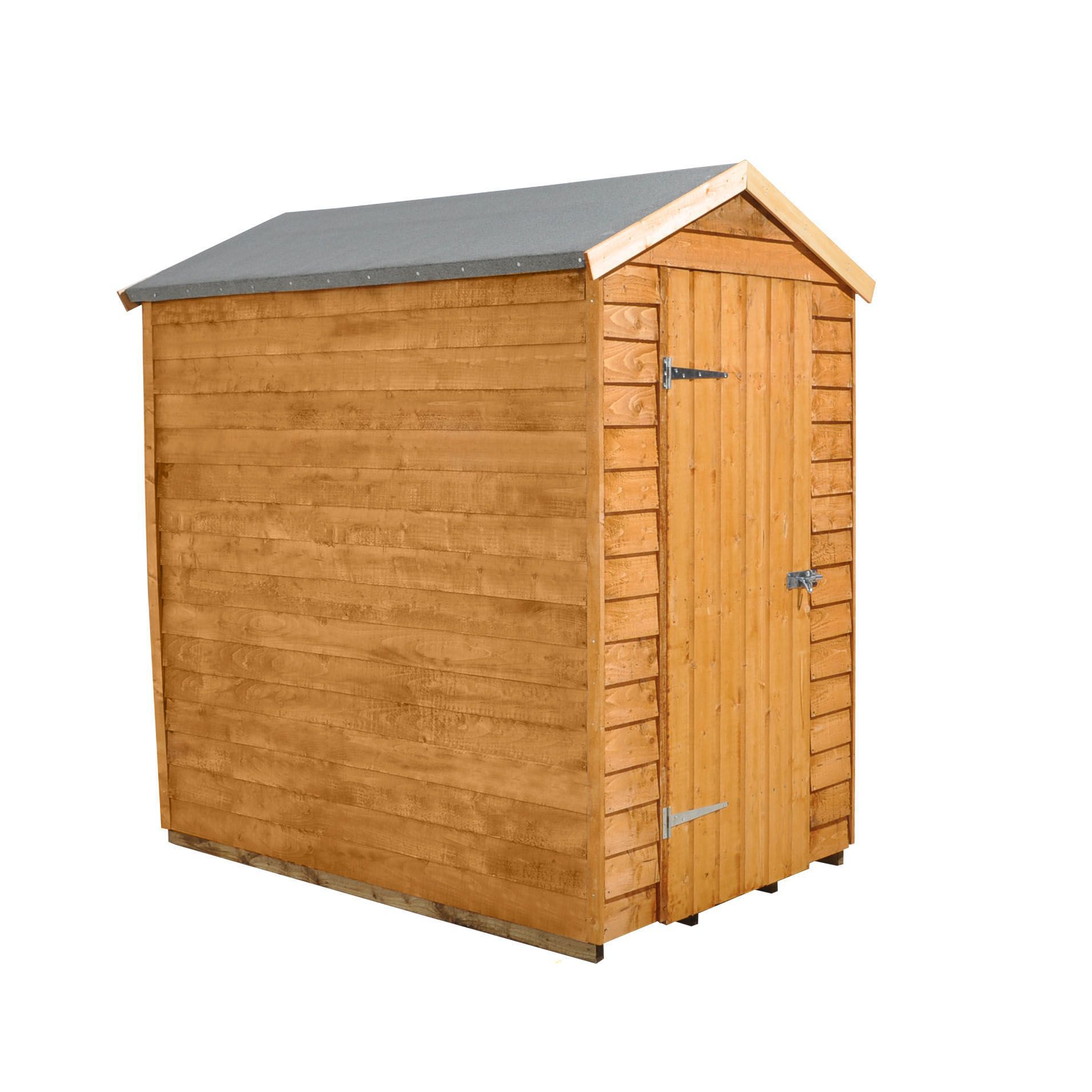 6x4 Larchlap Apex Roof Overlap Wooden Shed With Assembly Service Base ...