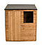 6x4 Reverse apex Dip treated Overlap Golden brown Wooden Shed with floor (Base included) - Assembly service included