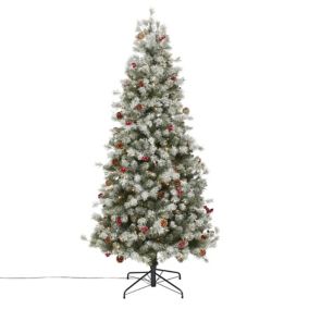 7.5ft Fairview Berry & pine cone Pre-lit Artificial Christmas tree