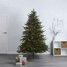 7.5ft Full Cabrera Green Natural looking Pre-lit Artificial Christmas tree