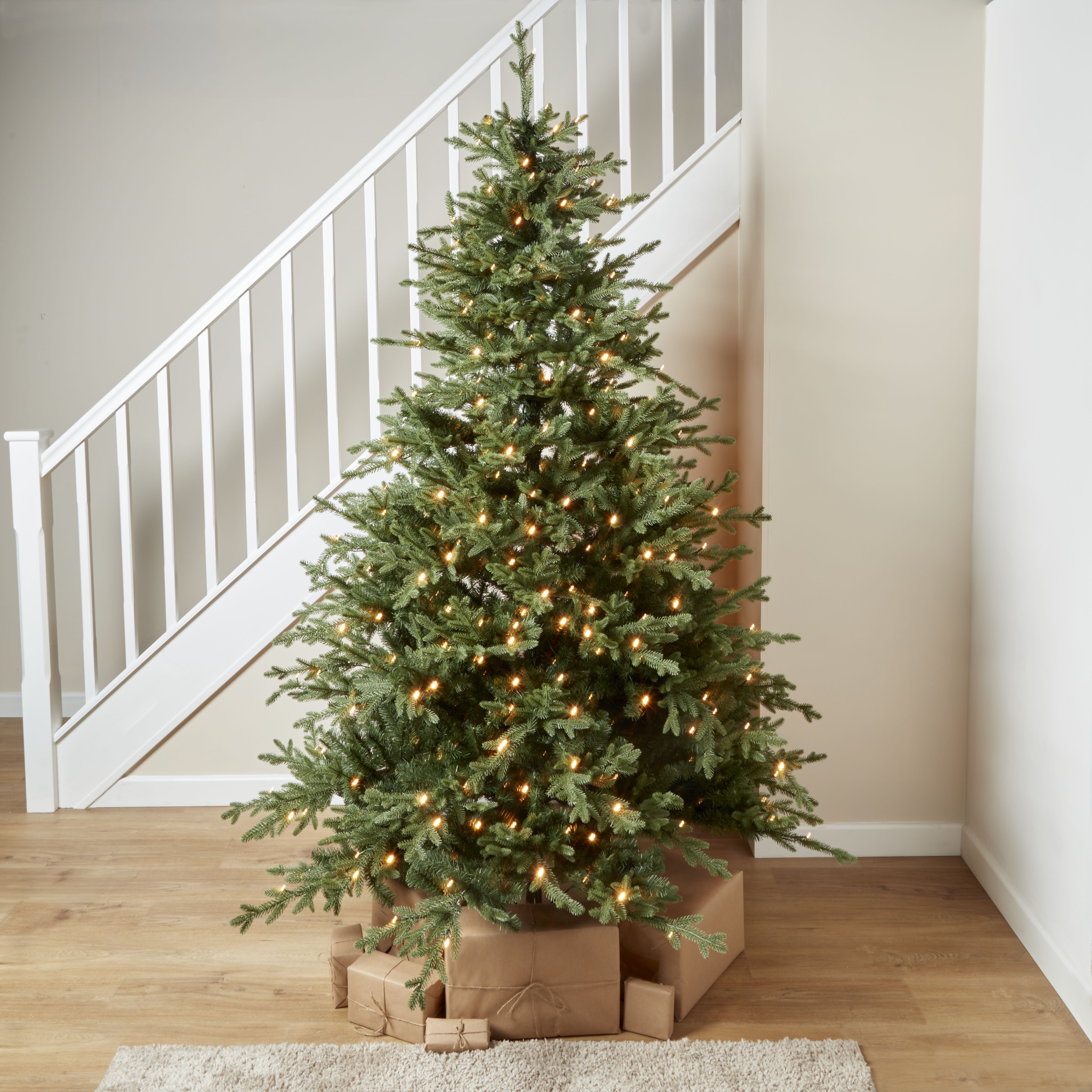 7.6ft Full Thetford Warm white LED Natural Pre-lit Artificial christmas tree