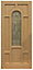 7 panel 1 Lite Henley Patterned Glazed Traditional Internal Door, (H)2125mm (W)907mm (T)44mm