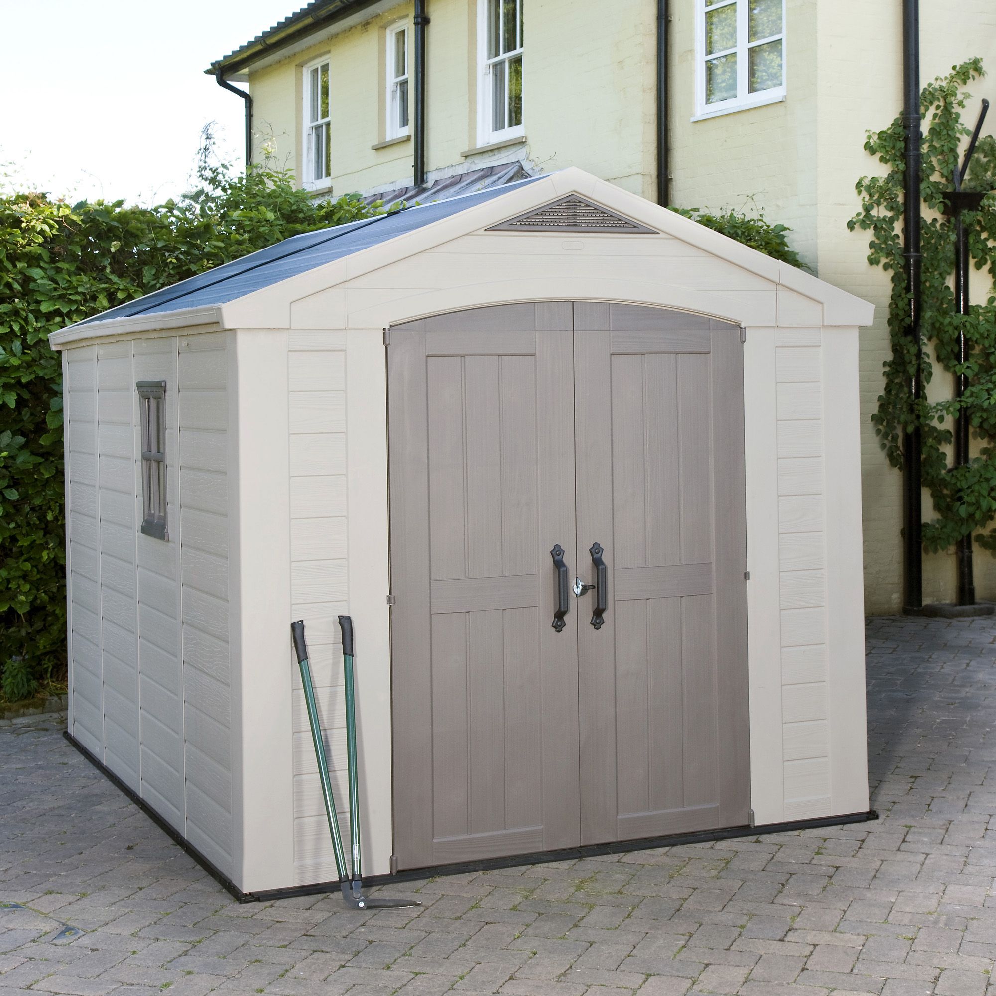 11x8 apex roof plastic shed diy at b&q