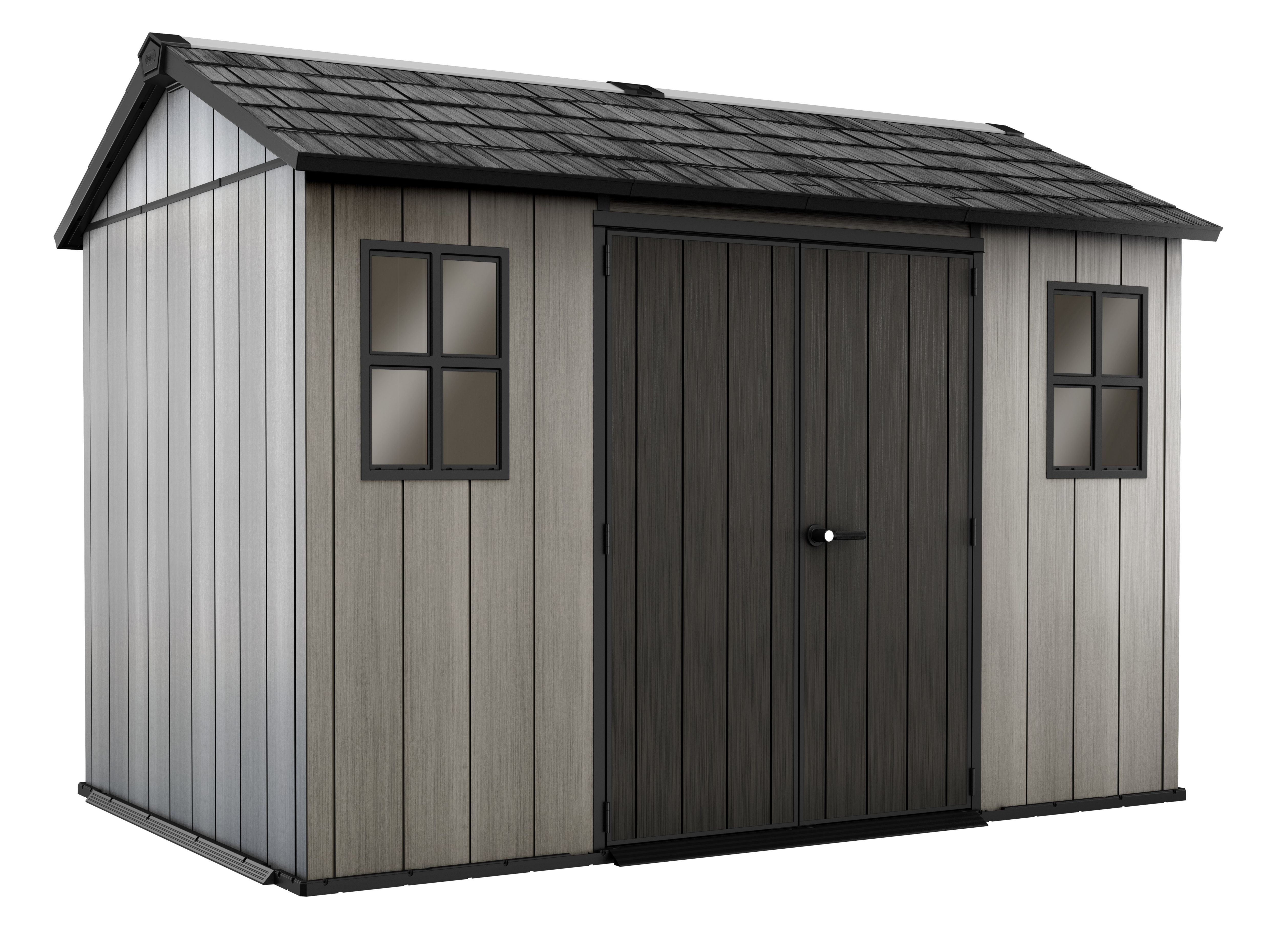 Keter Oakland Apex Tongue & Groove Grey Plastic Shed With Floor
