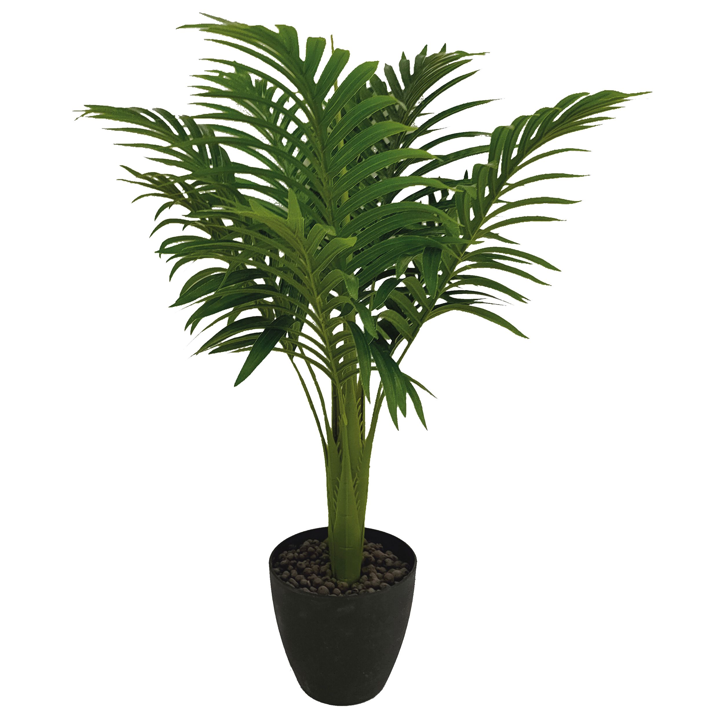 75cm Areca Palm tree Artificial plant in Black Pot DIY at B&Q