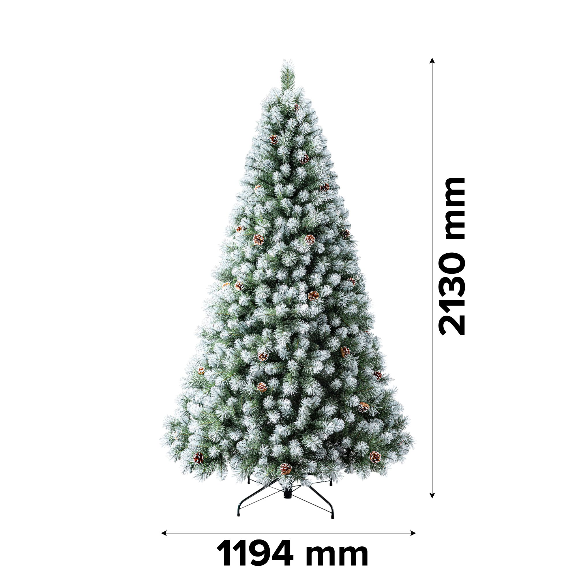 7ft Aumont Natural effect Hinged Full Artificial Christmas tree - Green