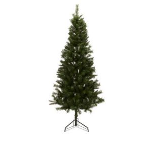7ft Corner Green Wrapped Slim Artificial Christmas tree