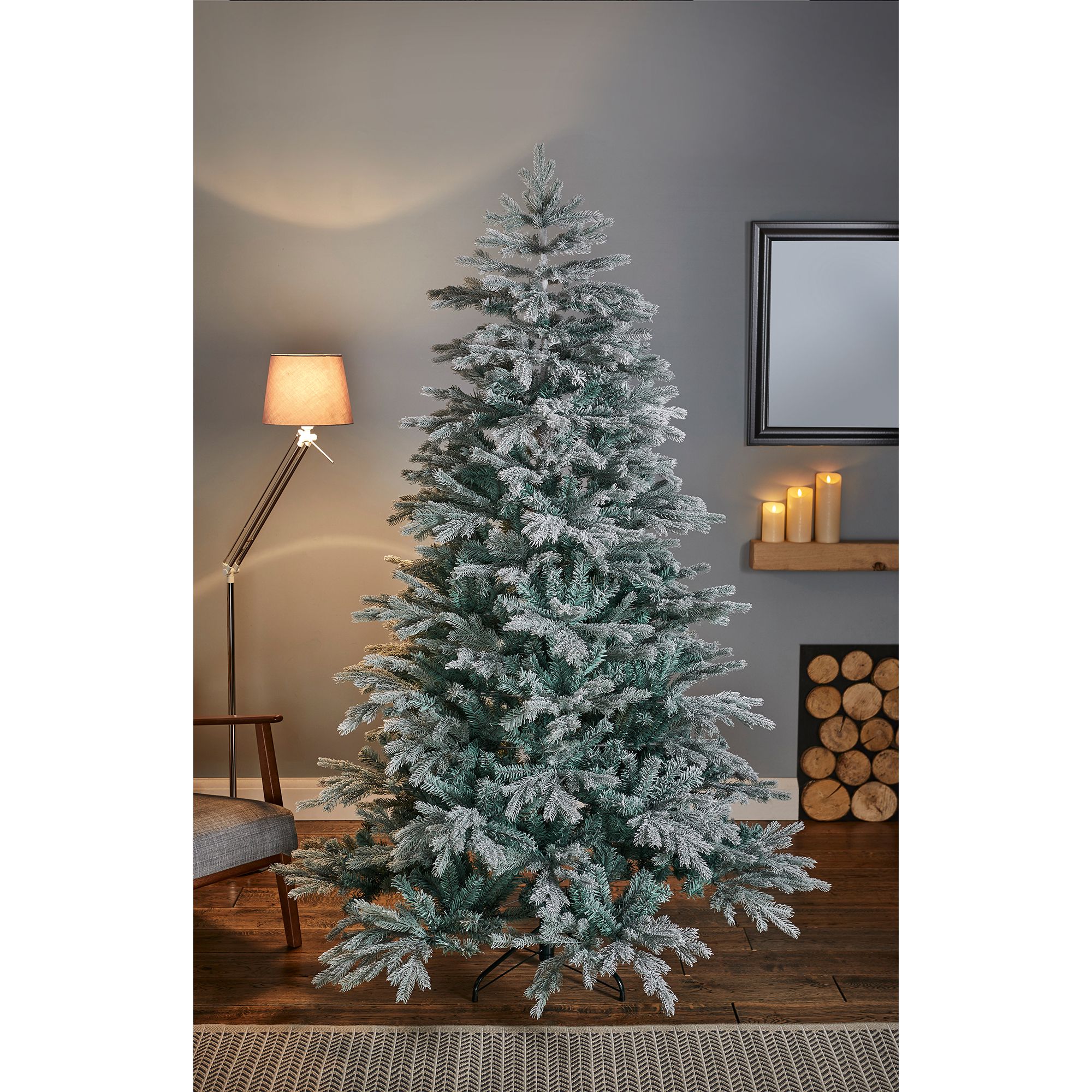 7ft Frozen Meribel Spruce Artificial Christmas tree DIY at B&Q
