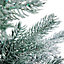 7ft Frozen Meribel Spruce Green & white Hinged Full Artificial Christmas tree