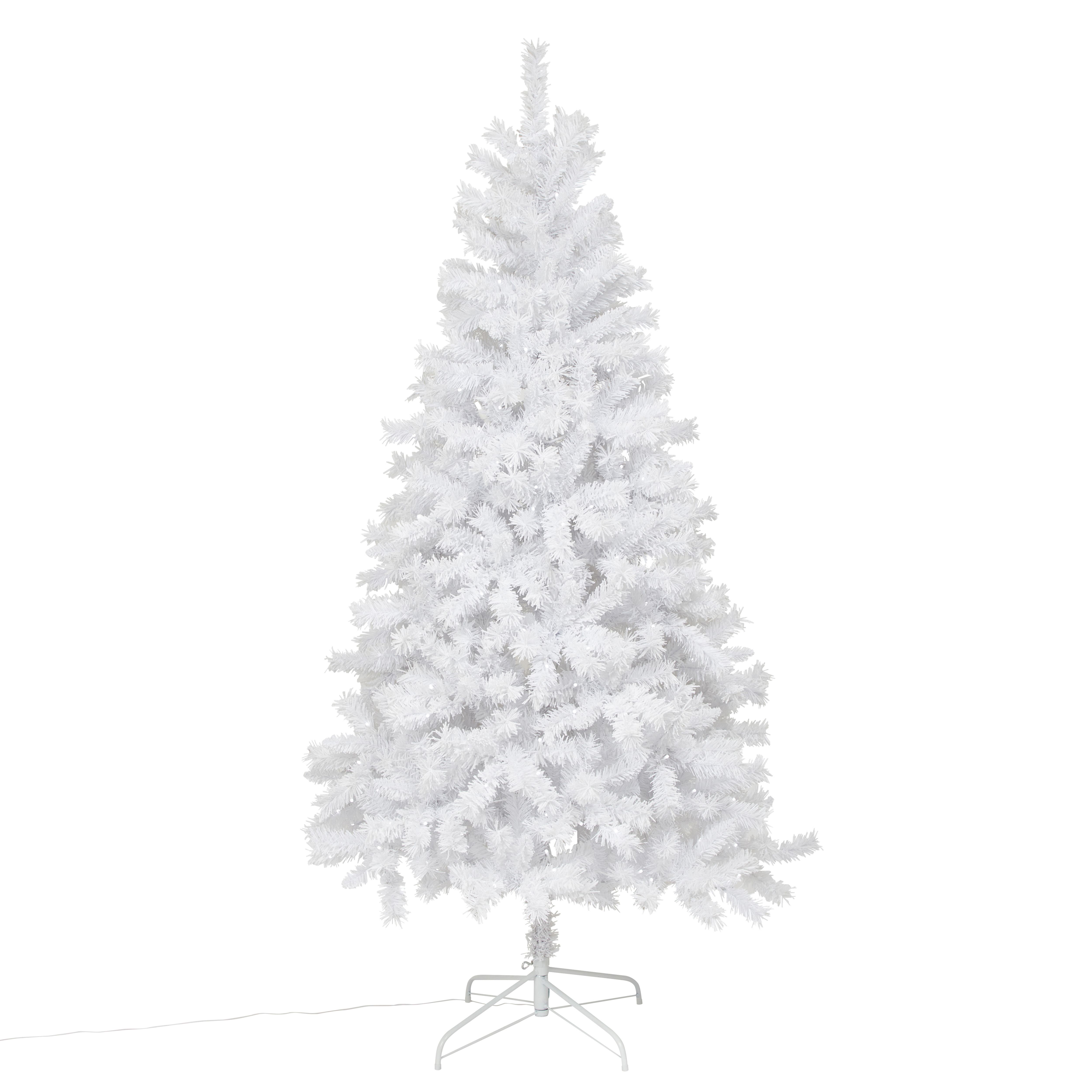 7ft Full Igora Ice white LED Icy Modern Pre-lit Flocked effect ...