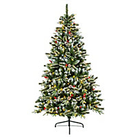 7ft Full New jersey Warm white LED Pre-lit Artificial Christmas tree