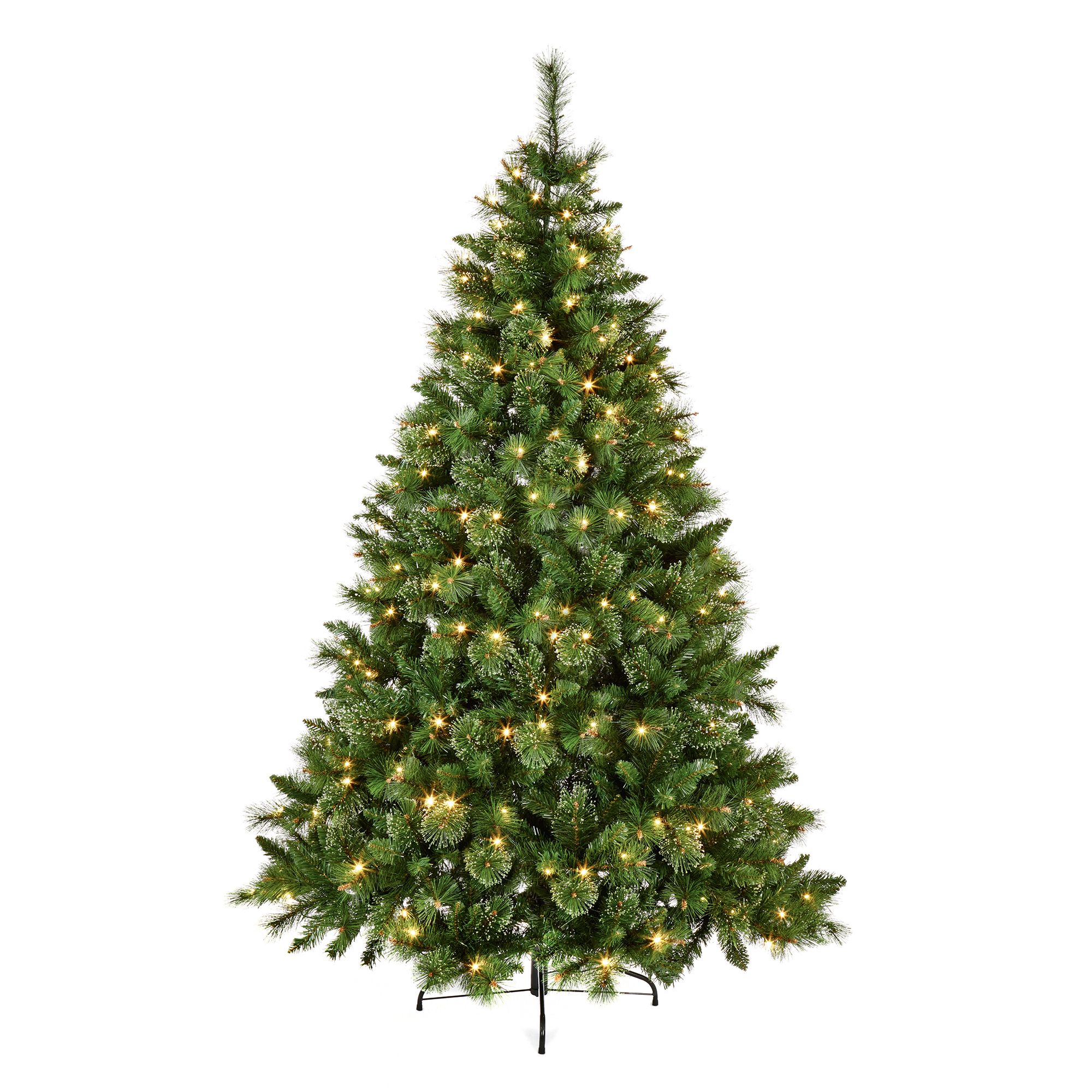 7ft Full Ridgemere Warm white LED Pre-lit Artificial Christmas tree - Green