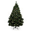 7ft Rocky mountain Pine Green Flocked effect Hinged Full Artificial Christmas tree