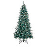7ft Rokua Warm white LED Mint green glitter design Pre-lit Artificial Christmas tree
