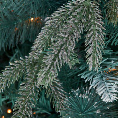 7ft Rokua Warm white LED Mint green glitter design Pre-lit Artificial Christmas tree