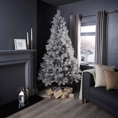 7ft Silver Tipped Fir Artificial Christmas Tree Diy At B Q