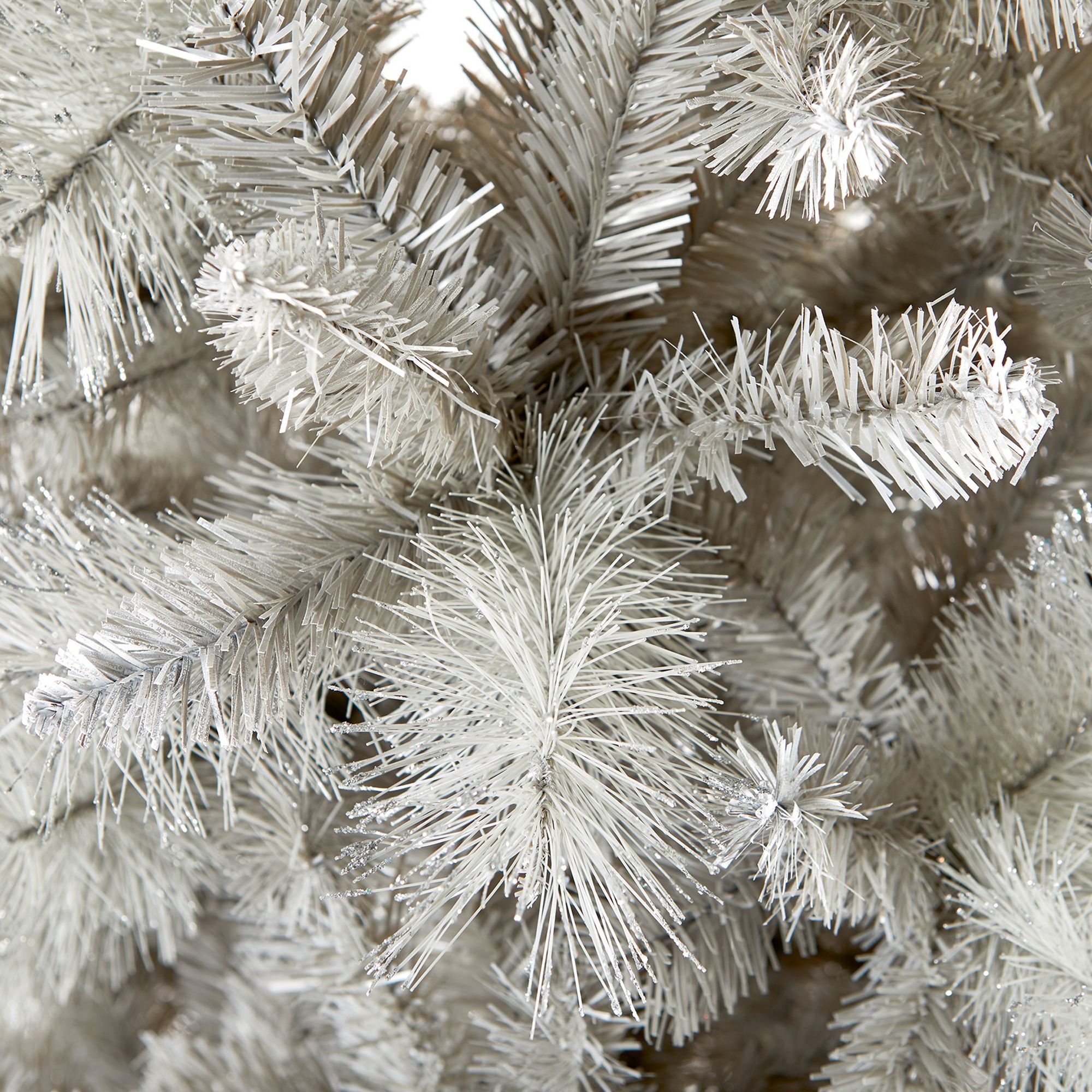 7ft Silver tipped Fir Grey Hinged Full Artificial Christmas tree