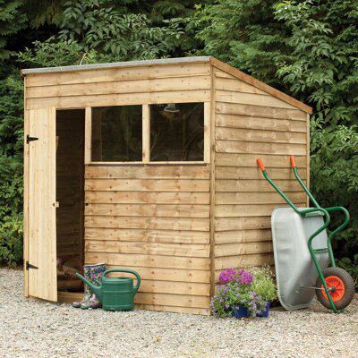 7x5 Larchlap Pent Overlap Wooden Shed With assembly service | DIY at B&Q