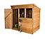 7x5 Pent Dip treated Overlap Golden brown Wooden Shed with floor (Base included) - Assembly service included
