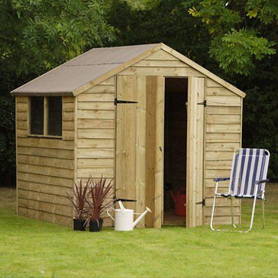 7x7 Larchlap Apex Roof Overlap Wooden Shed | DIY At B&Q