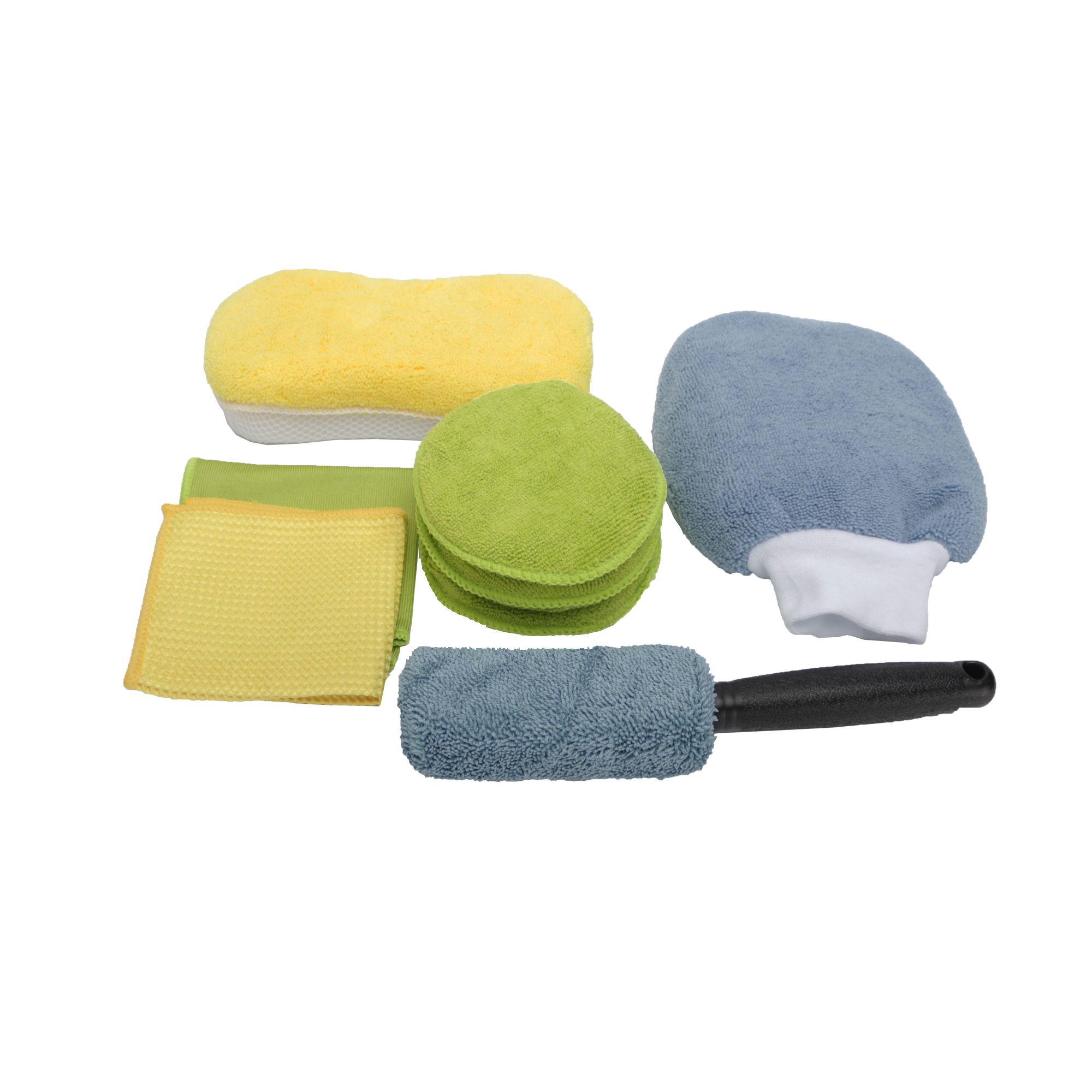 9-Piece Car Cleaning Kit - Gloves, Towels, Sponges