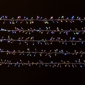 800 Rainbow LED With timer function Cluster string light with 19.96m Clear cable