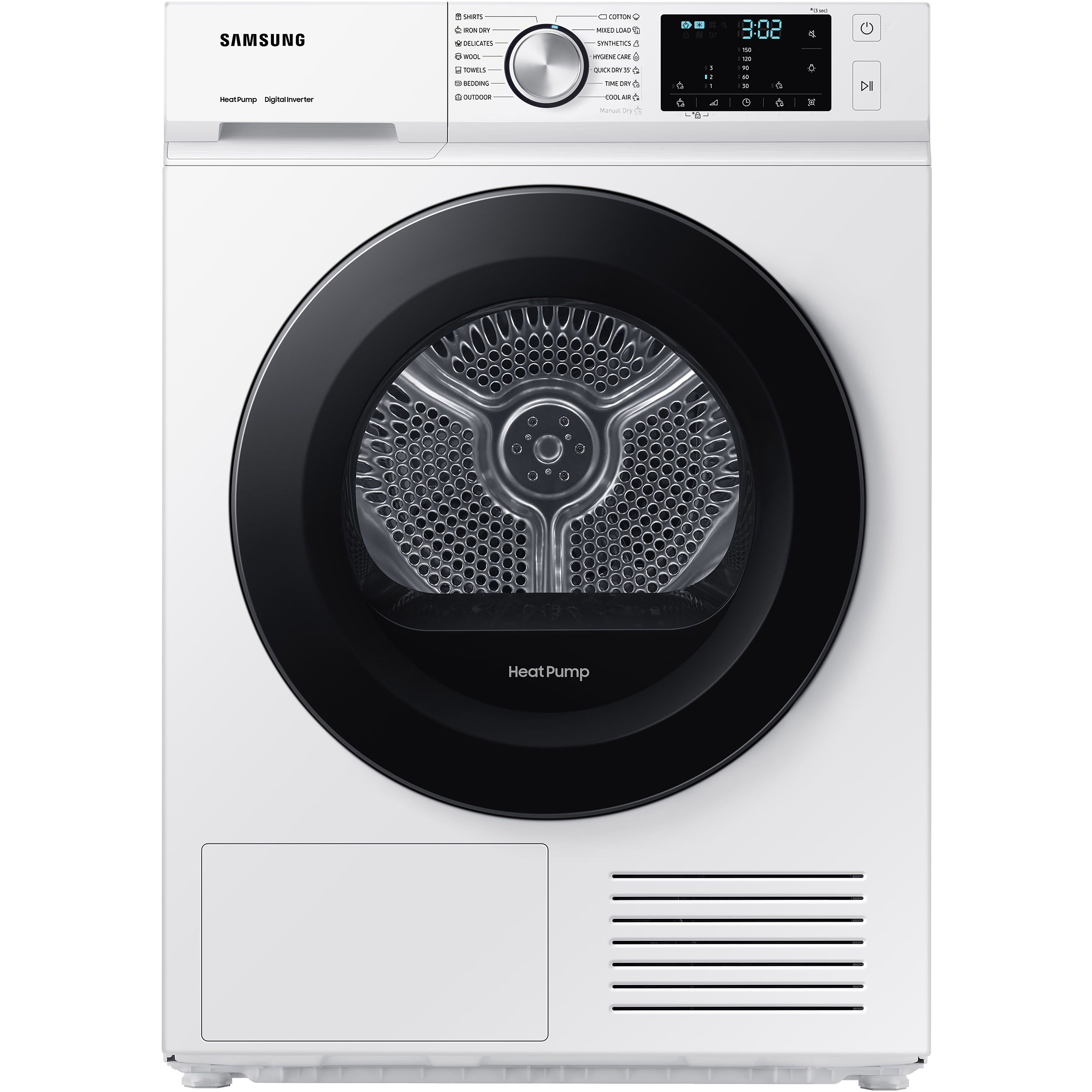 Samsung Dv90Bba245Aw_Wh 9Kg Freestanding Heat Pump Tumble Dryer - White
