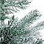 8ft Frozen Meribel Spruce Green & white Hinged Full Artificial Christmas tree