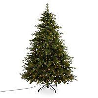 8ft Full Thetford Warm white LED Natural looking Pre-lit Artificial Christmas tree