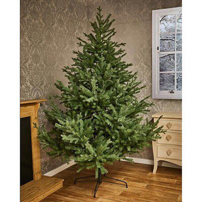 8ft Glenshee Spruce Green Hinged Full Artificial Christmas tree