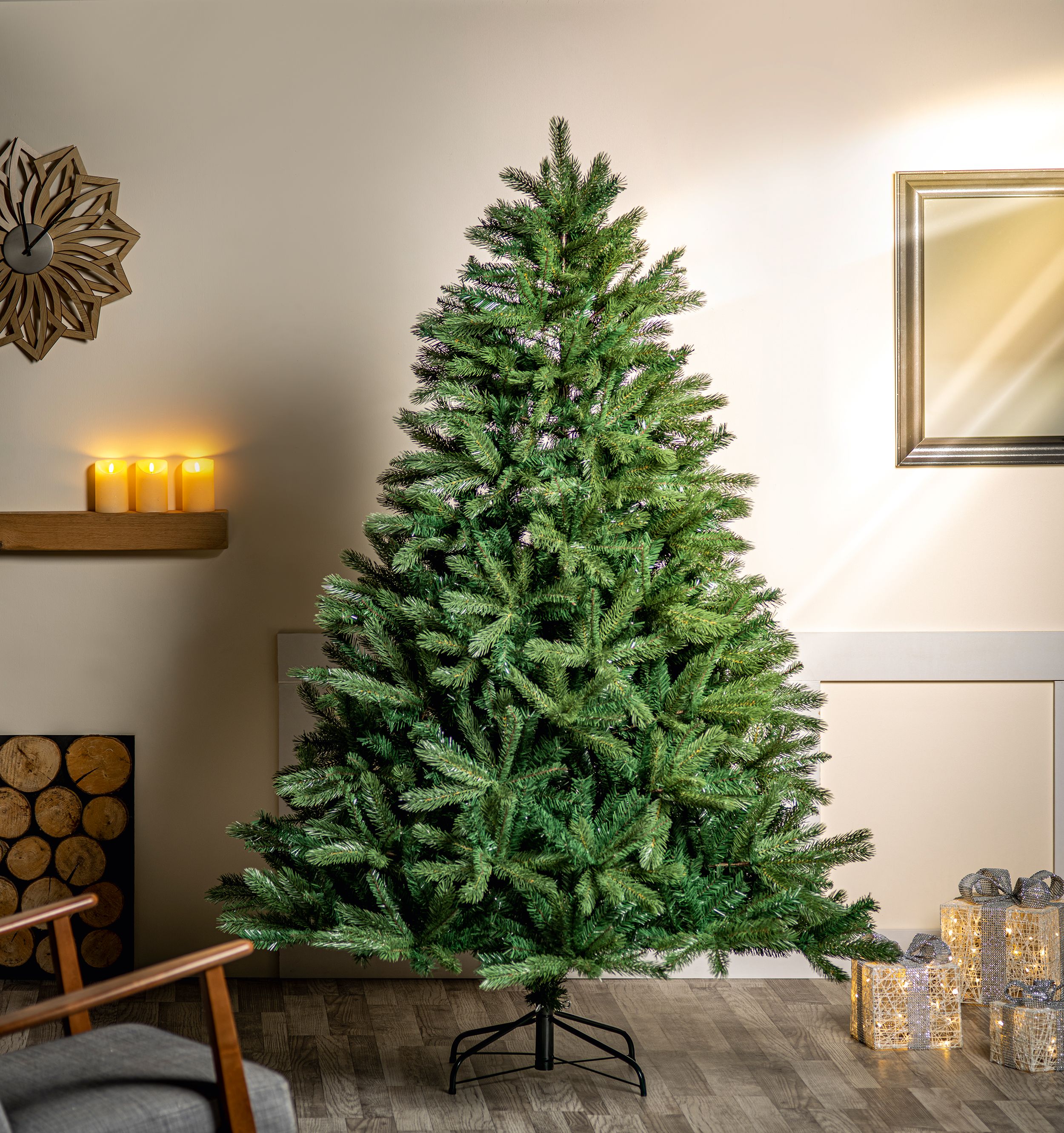 8ft Green Hinged Full Artificial Christmas tree