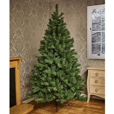 8ft Majestic Pine Green Hinged Full Artificial Christmas tree