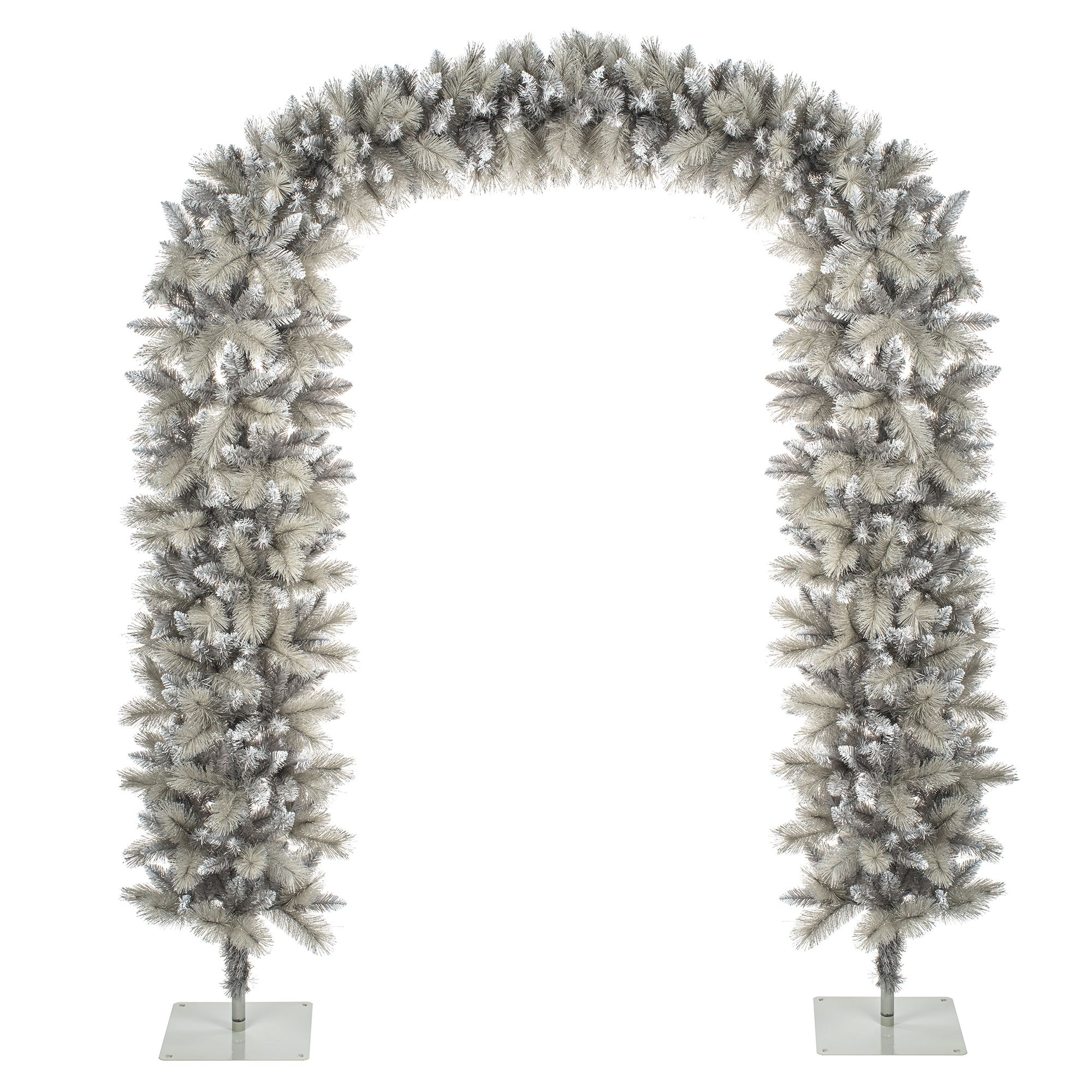 8ft Silver effect Artificial Christmas tree arch DIY at B&Q