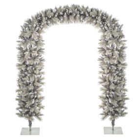 8ft Silver effect Artificial Christmas tree arch