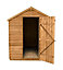 8x6 Apex Dip treated Overlap Golden brown Wooden Shed with floor - Assembly service included