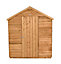 8x6 Apex Dip treated Overlap Golden brown Wooden Shed with floor (Base included)