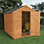 8x6 Apex Dip treated Overlap Golden brown Wooden Shed with floor (Base included)