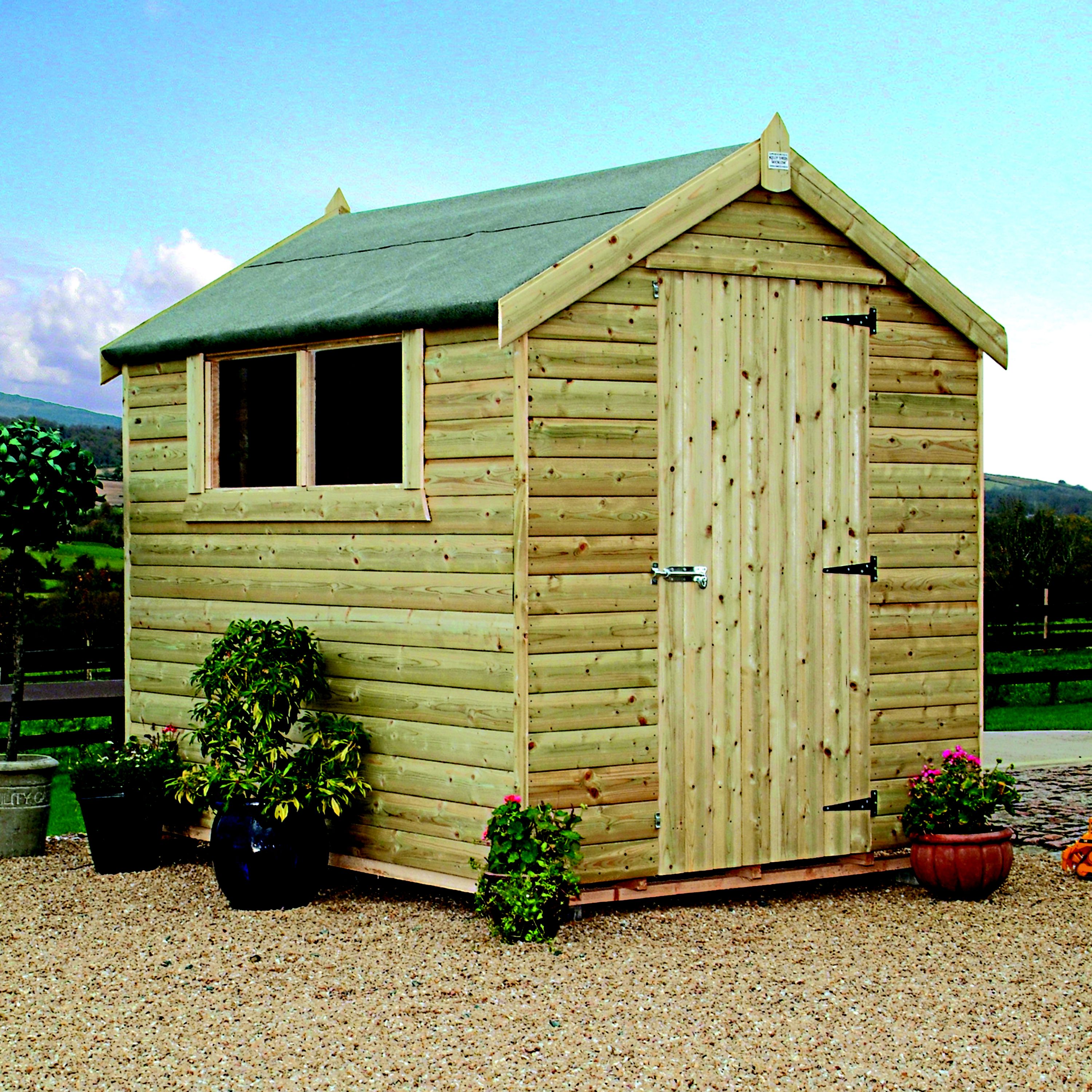 8x6 Apex roof Shiplap Shed With assembly service DIY at B&Q