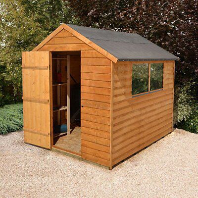 8x6 larchlap apex roof overlap wooden shed base included