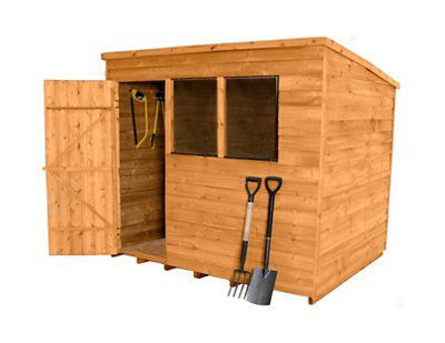 8X6 OVERLAP PENT SHED ASSEMBLED