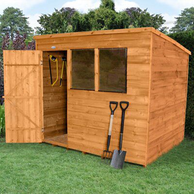 8X6 OVERLAP PENT SHED ASSEMBLED