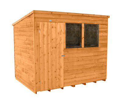 8X6 OVERLAP PENT SHED ASSEMBLED