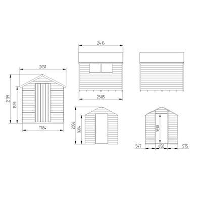8X6 OVERLAP SHED WITH ASSEMBLY H