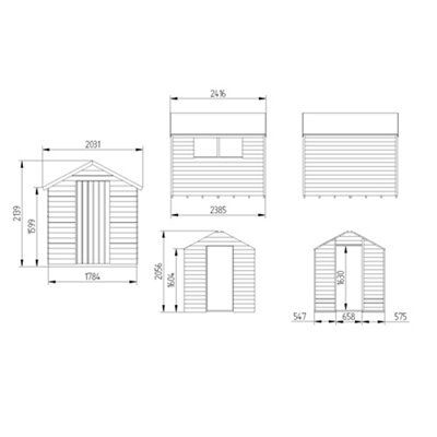 8X6 OVERLAP SHED WITH ASSEMBLY H