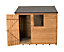 8x6 Reverse apex Dip treated Overlap Golden brown Wooden Shed with floor (Base included) - Assembly service included