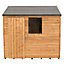 8x6 Reverse apex Dip treated Overlap Golden brown Wooden Shed with floor (Base included)