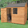 8x6 Reverse apex Dip treated Overlap Golden brown Wooden Shed with floor