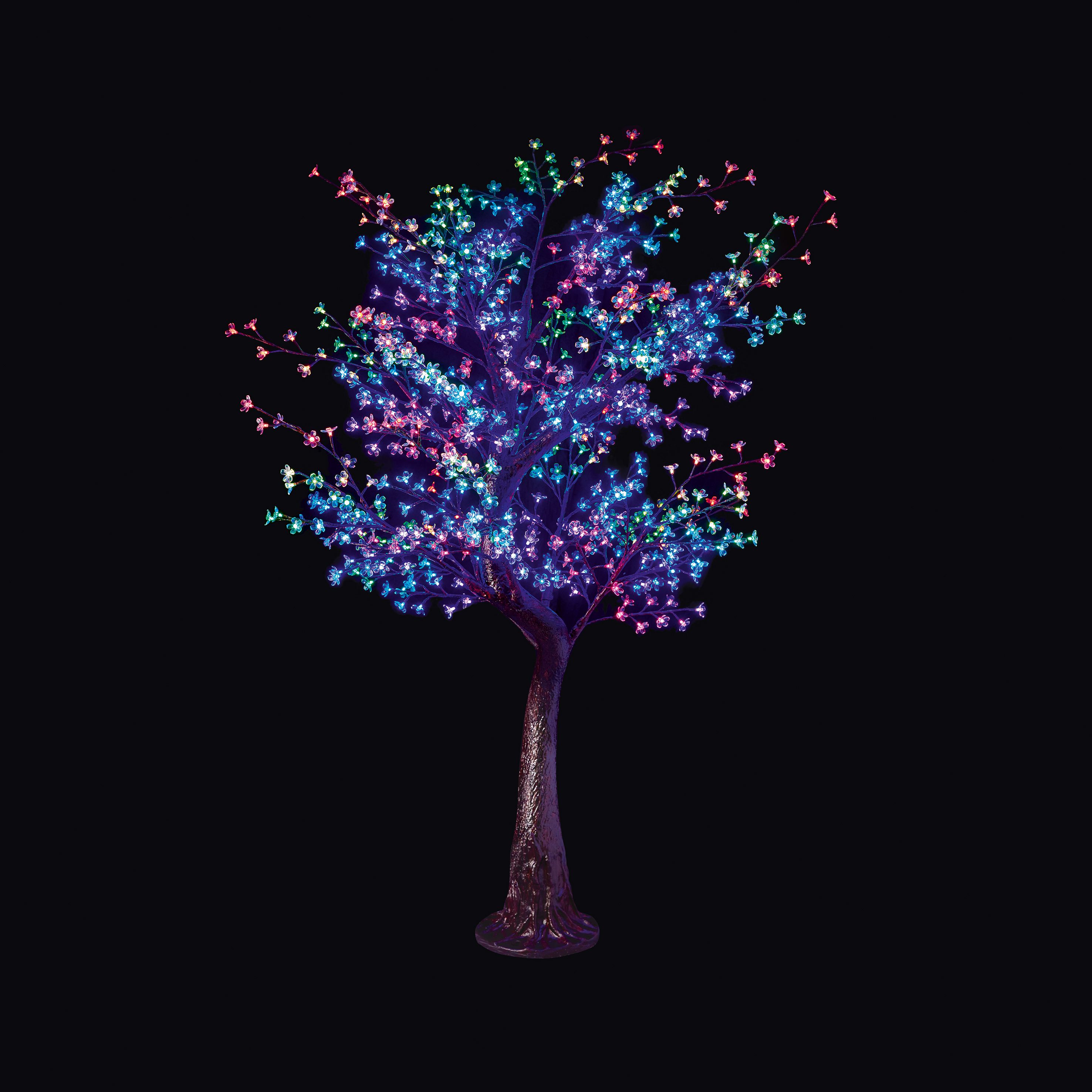 9ft Black Pre-lit RGB LED Cherry Blossom Artificial decorative tree